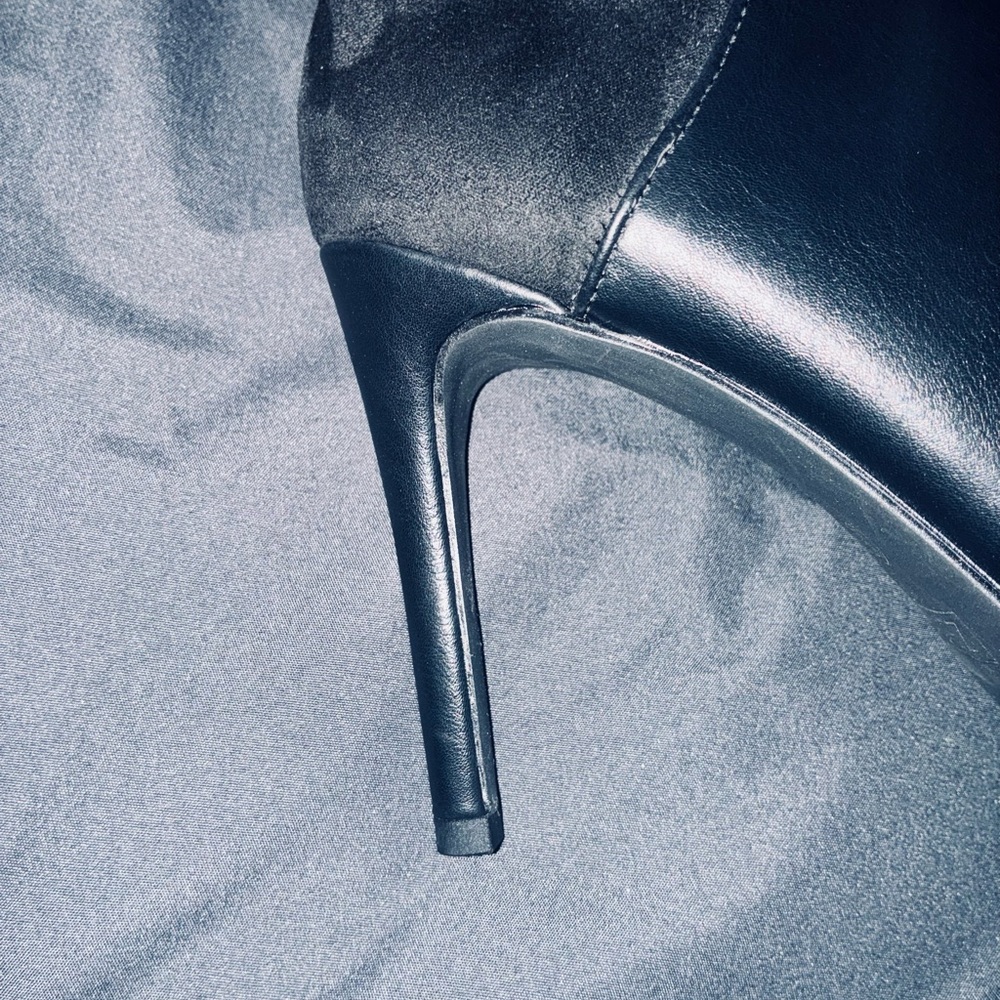 Black Suede & Leather Women's Boots - Picture 5 of 6